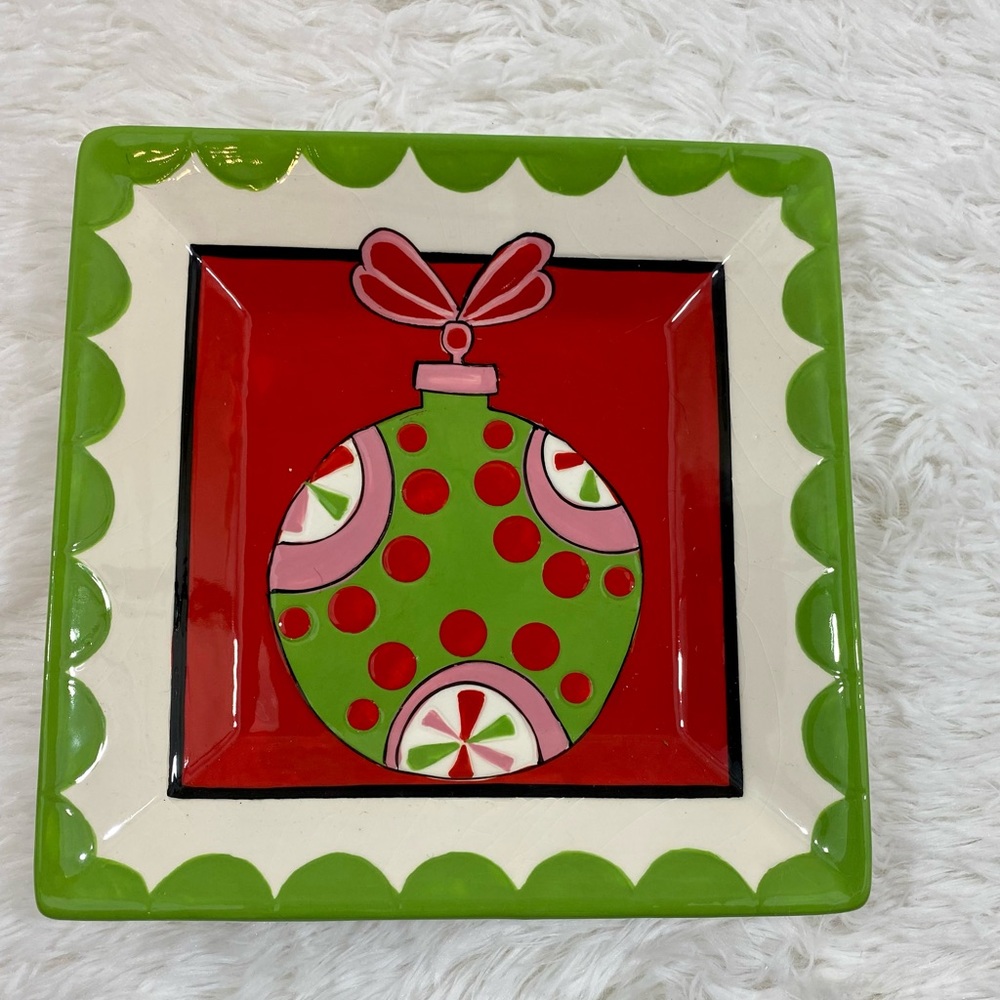 MSC Main-Street Collection Hand Painted Square Christmas Platter